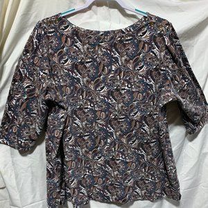 Jessica London Burgundy Print Blouse - size 22/24
